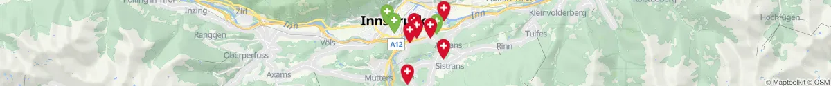 Kartenansicht für Apotheken-Notdienste in der Nähe von Sistrans (Innsbruck  (Land), Tirol)